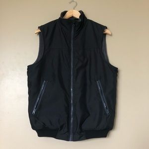 {Chaps} Black Sleeveless Vest Jacket